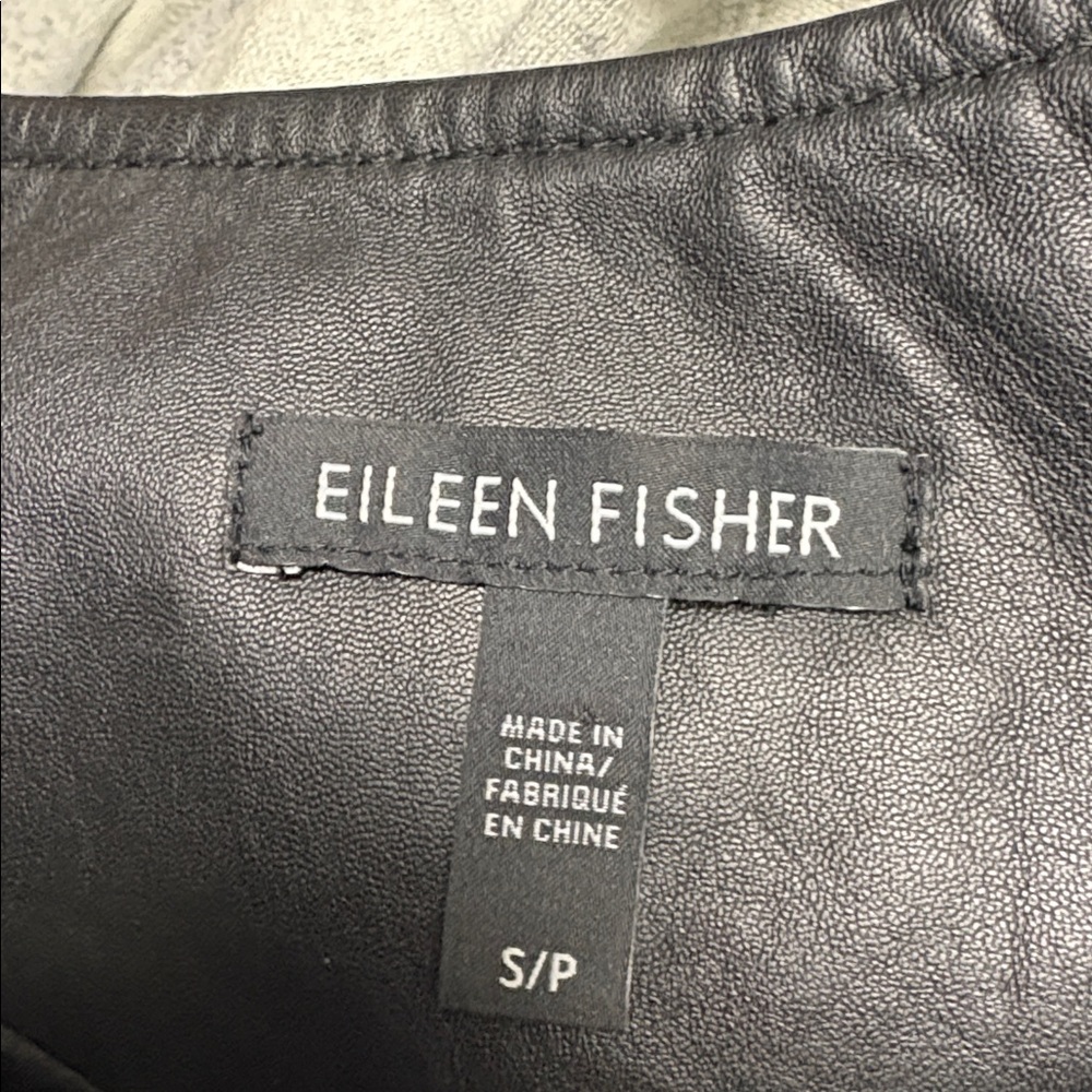 Eileen Fisher Black Lamb Leather Jacket - Picture 6 of 6